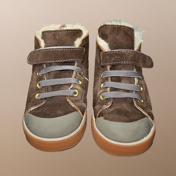 Toddler See Kai Run Devon Genuine Shearling Lined Sneaker Brown Size 12 - Picture 2 of 9